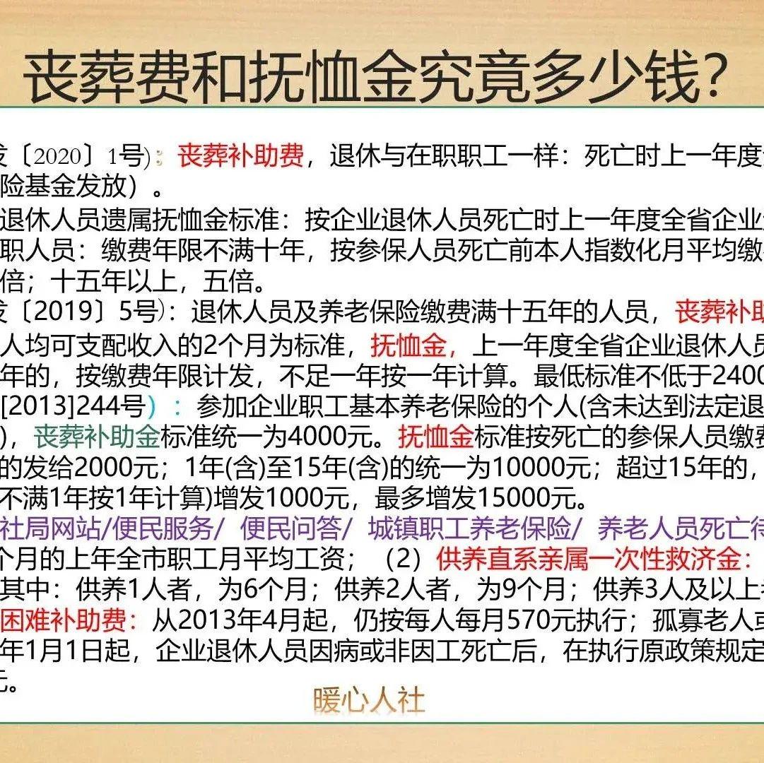 退休人員喪葬費(fèi)撫恤金最新規(guī)定